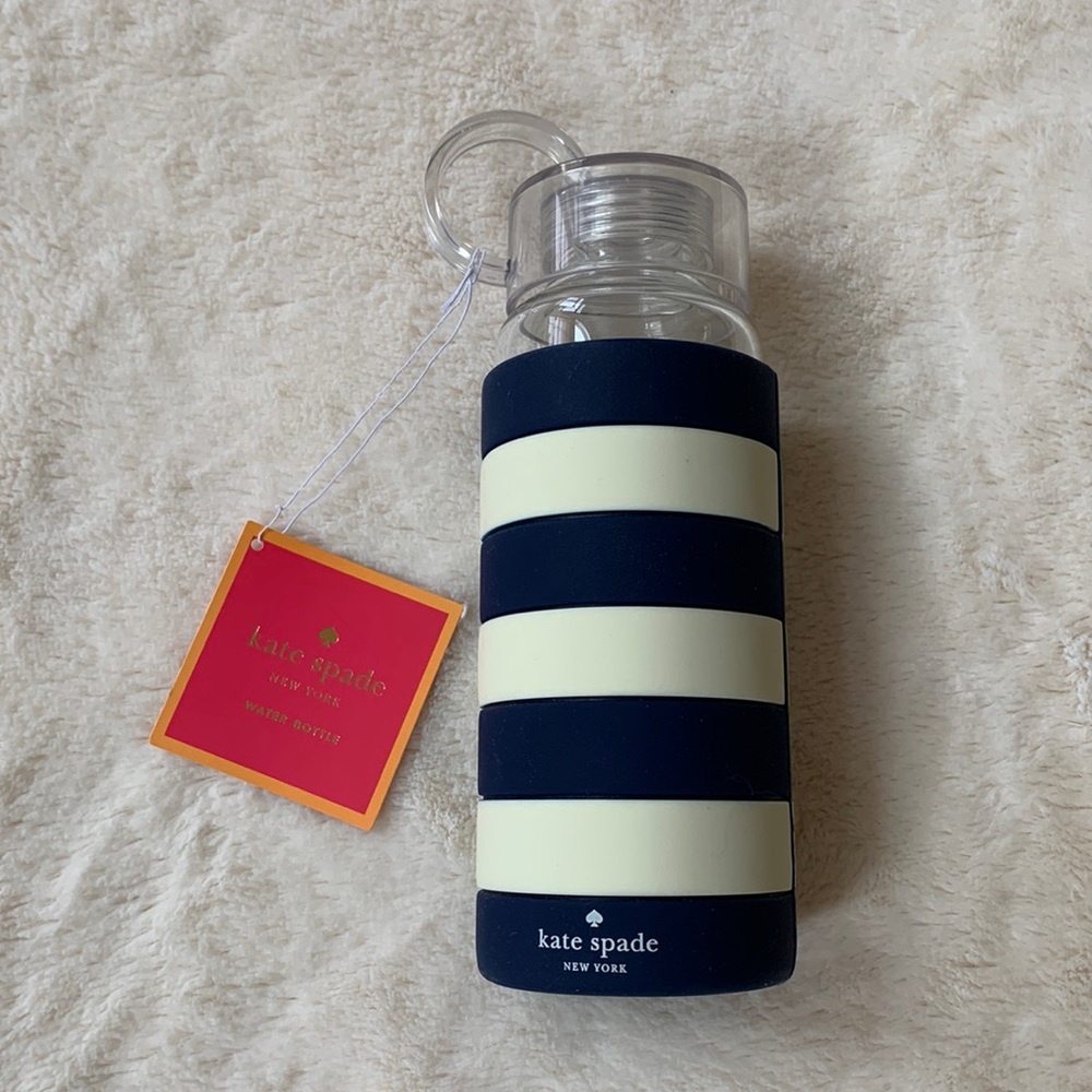 Kate Spade New York Navy Rugby Stripe Water Bottle NWT